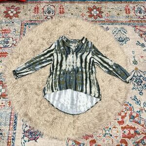 Soft surroundings tie dye button down blouse